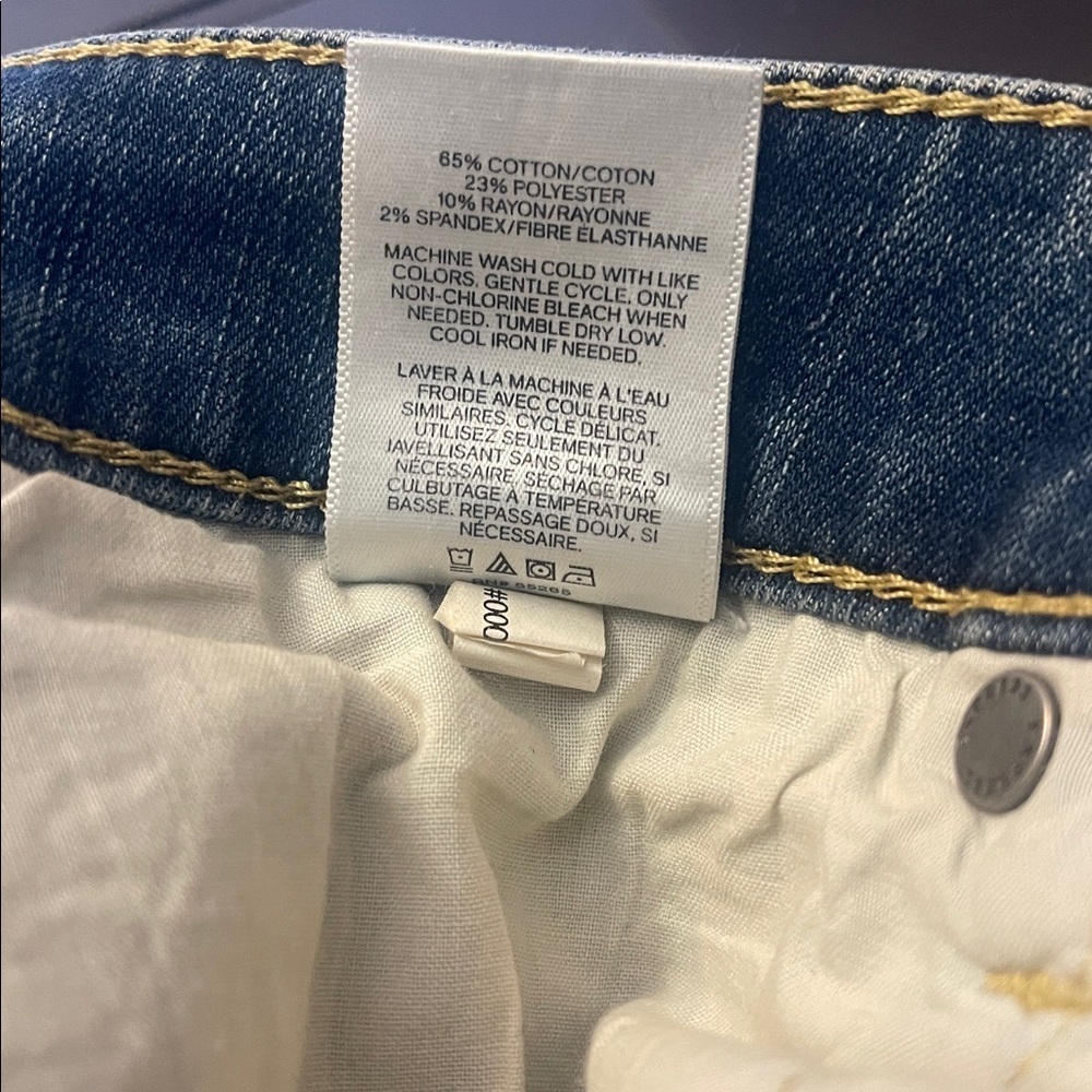 Express Hyper Stretch Distressed Slim Straight Jeans Mens 36x34 Blue - Picture 13 of 13